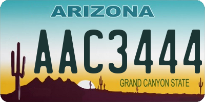 AZ license plate AAC3444