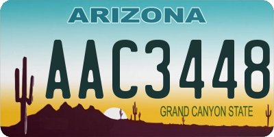 AZ license plate AAC3448