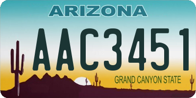AZ license plate AAC3451