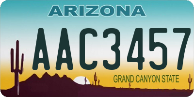 AZ license plate AAC3457