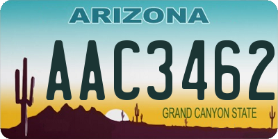 AZ license plate AAC3462