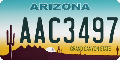 AZ license plate AAC3497