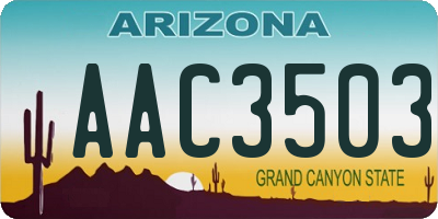 AZ license plate AAC3503