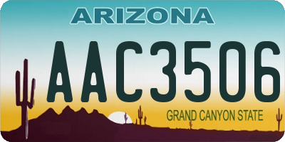 AZ license plate AAC3506