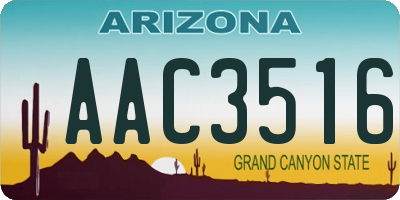 AZ license plate AAC3516