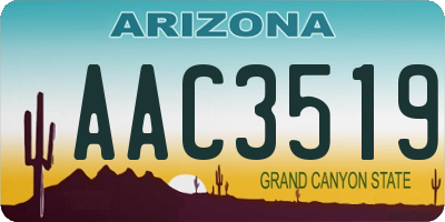 AZ license plate AAC3519