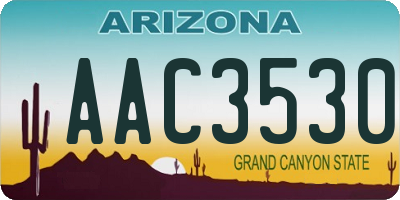 AZ license plate AAC3530