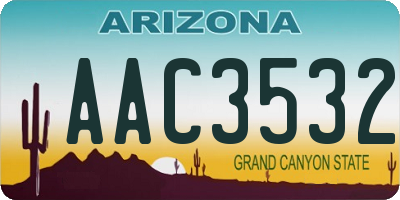 AZ license plate AAC3532
