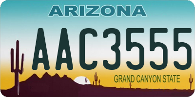 AZ license plate AAC3555