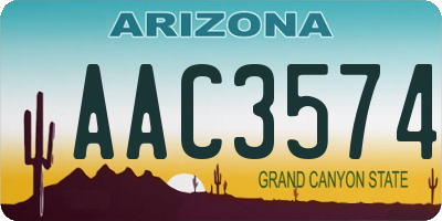 AZ license plate AAC3574