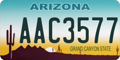 AZ license plate AAC3577