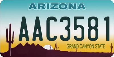AZ license plate AAC3581