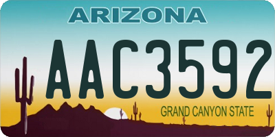 AZ license plate AAC3592