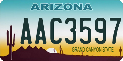 AZ license plate AAC3597