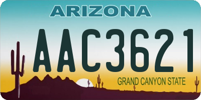AZ license plate AAC3621