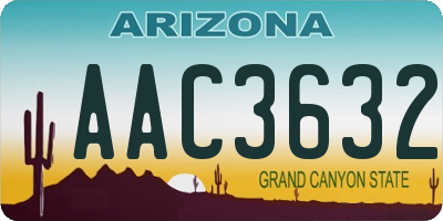 AZ license plate AAC3632