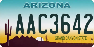 AZ license plate AAC3642