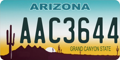 AZ license plate AAC3644