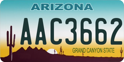 AZ license plate AAC3662