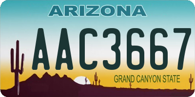 AZ license plate AAC3667
