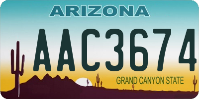 AZ license plate AAC3674