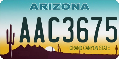 AZ license plate AAC3675