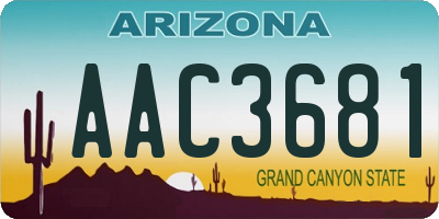 AZ license plate AAC3681