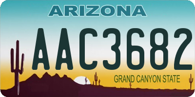 AZ license plate AAC3682