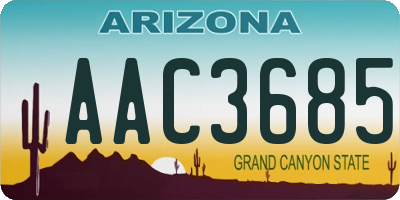 AZ license plate AAC3685