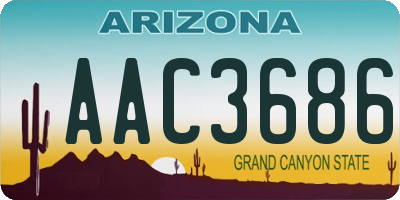 AZ license plate AAC3686