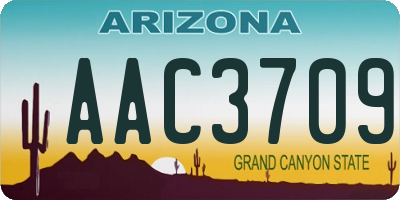 AZ license plate AAC3709