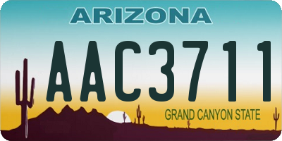 AZ license plate AAC3711