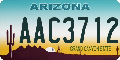AZ license plate AAC3712