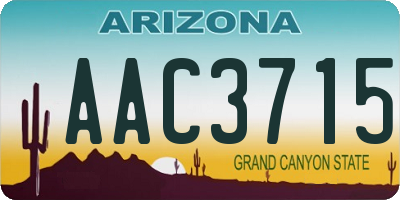 AZ license plate AAC3715