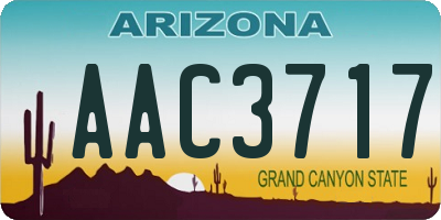 AZ license plate AAC3717