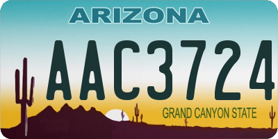 AZ license plate AAC3724