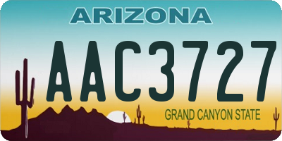 AZ license plate AAC3727