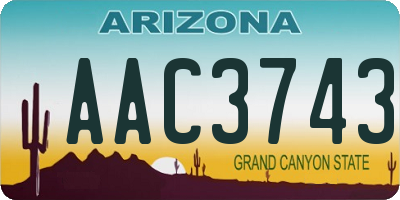 AZ license plate AAC3743