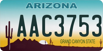 AZ license plate AAC3753