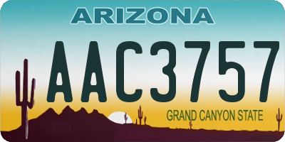 AZ license plate AAC3757