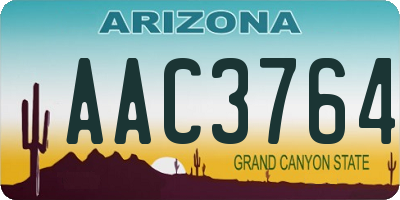 AZ license plate AAC3764