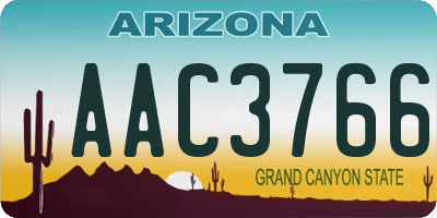 AZ license plate AAC3766