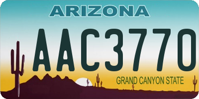 AZ license plate AAC3770