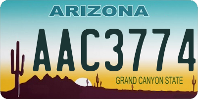 AZ license plate AAC3774