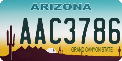 AZ license plate AAC3786