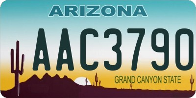 AZ license plate AAC3790