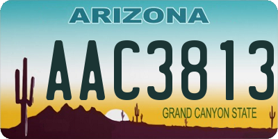 AZ license plate AAC3813