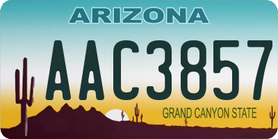 AZ license plate AAC3857