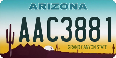 AZ license plate AAC3881