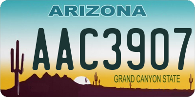 AZ license plate AAC3907
